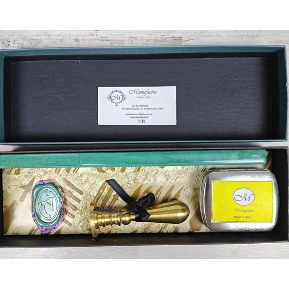 Wax Seal Kit Sealing Wax Stick Melting Wax Spoon Seal Letter "A" From Italy - Picture 3 of 4